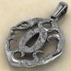 Кулон Цуба Водяной Дракон из серебра