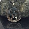 Кулон Пентаграмма в руническом круге серебро