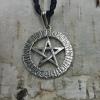 амулет Пентаграмма в руническом круге серебро