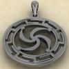 подвеска Символ Рода в протуберанцах серебро
