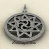 Славянский оберег Сваор в звезде Инглии из серебра